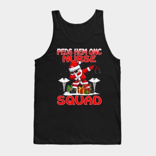 Christmas Peds Hem Onc Nurse Squad Reindeer Pajama Dabing Santa Tank Top